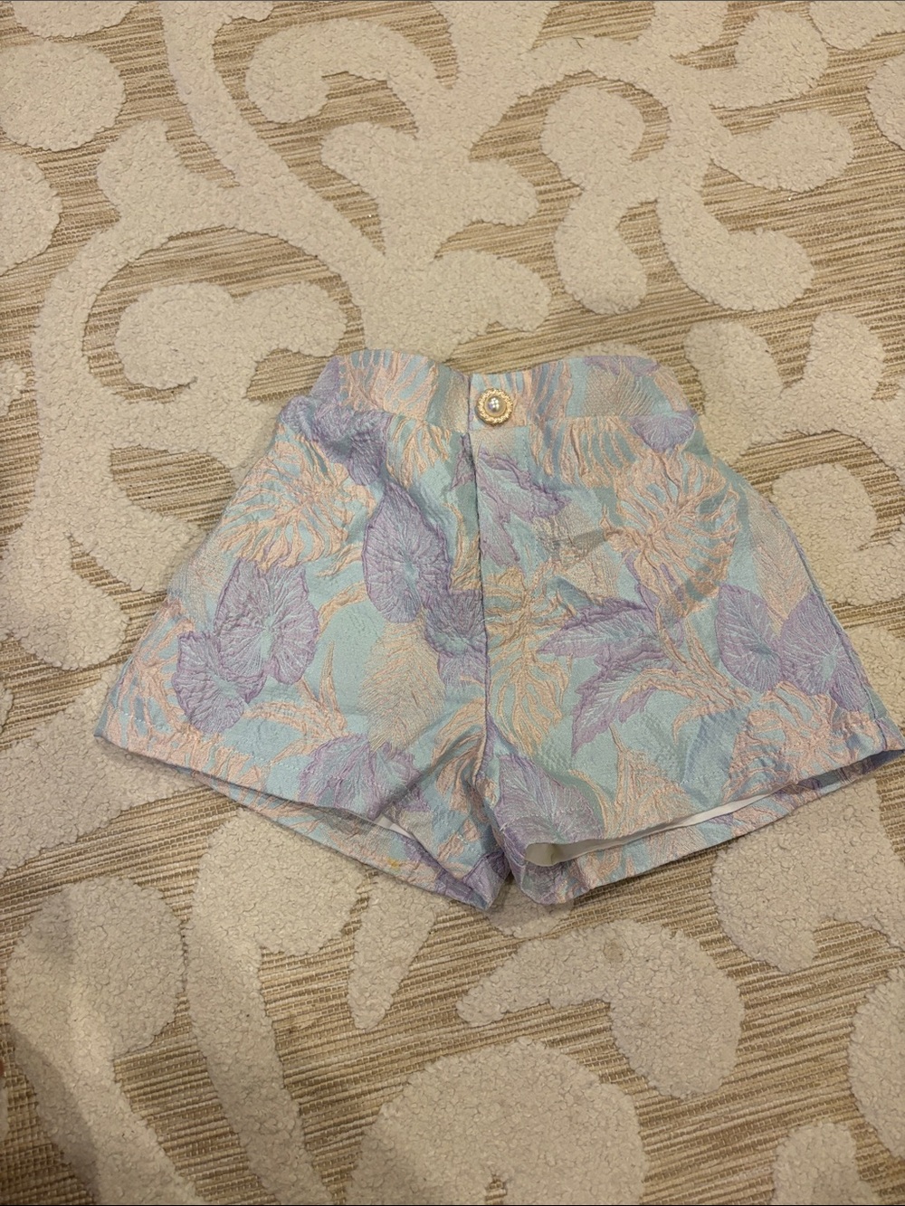 Pastel Floral High-Waist girls Shorts